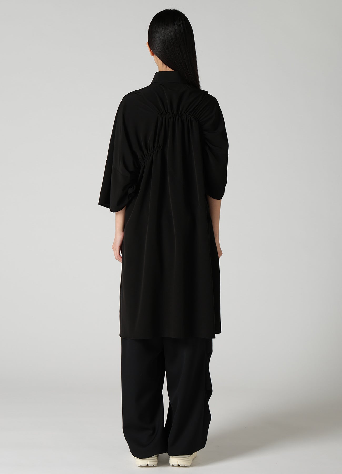 TA/PE SUPER VIYON TUSSER GATHERED OVERSIZED BLOUSE