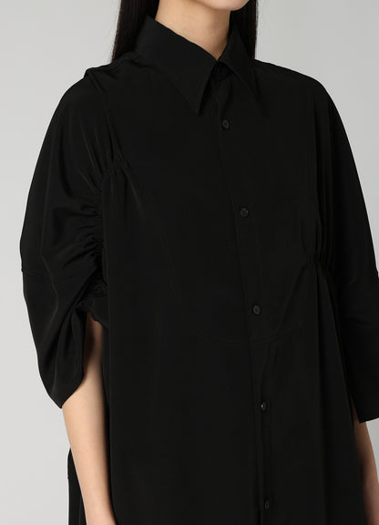 TA/PE SUPER VIYON TUSSER GATHERED OVERSIZED BLOUSE