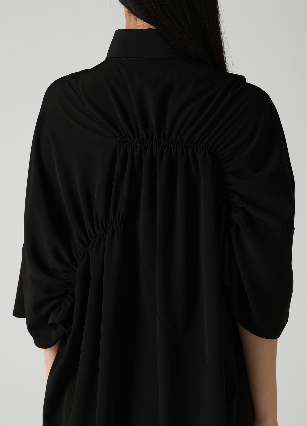 TA/PE SUPER VIYON TUSSER GATHERED OVERSIZED BLOUSE