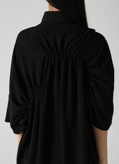 TA/PE SUPER VIYON TUSSER GATHERED OVERSIZED BLOUSE