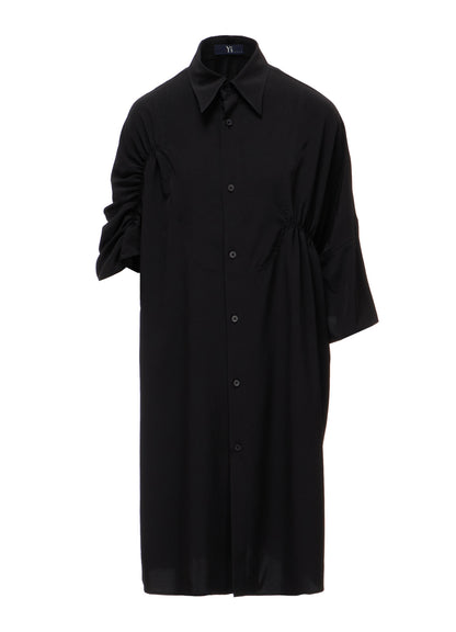 TA/PE SUPER VIYON TUSSER GATHERED OVERSIZED BLOUSE