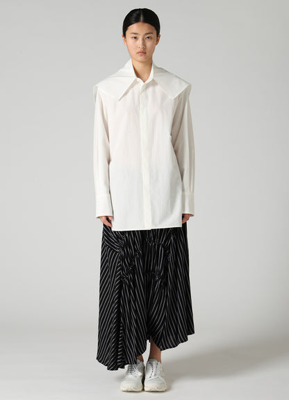 HARD-TWIST DOWNPROOF BIG COLLAR BLOUSE