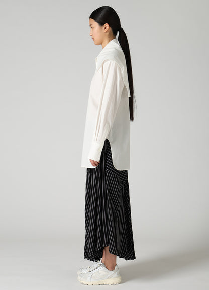 HARD-TWIST DOWNPROOF BIG COLLAR BLOUSE