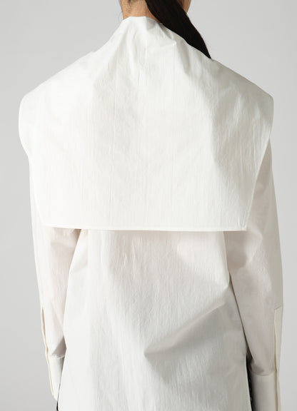 HARD-TWIST DOWNPROOF BIG COLLAR BLOUSE