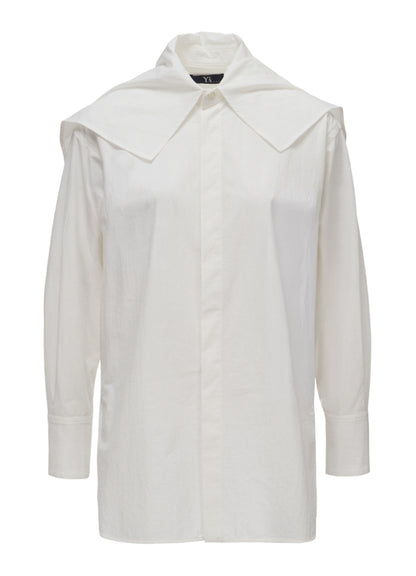 HARD-TWIST DOWNPROOF BIG COLLAR BLOUSE