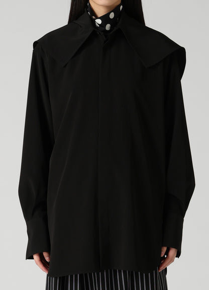 TA/PE SUPER VIYON TUSSER LARGE COLLAR BLOUSE