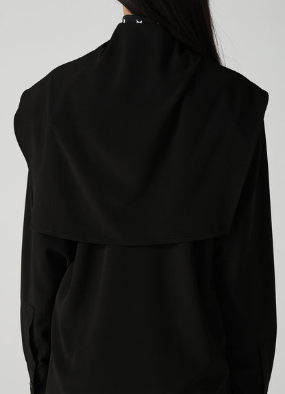 TA/PE SUPER VIYON TUSSER LARGE COLLAR BLOUSE