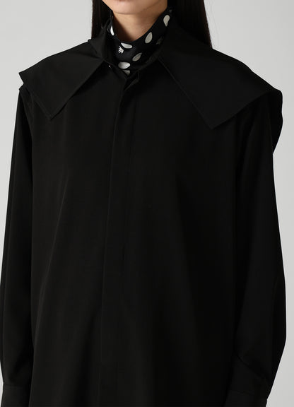 TA/PE SUPER VIYON TUSSER LARGE COLLAR BLOUSE
