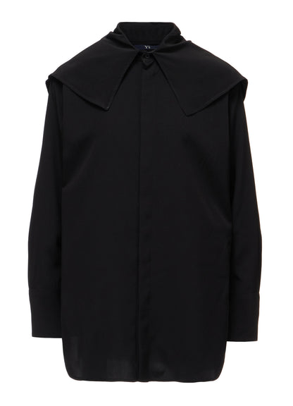 TA/PE SUPER VIYON TUSSER LARGE COLLAR BLOUSE