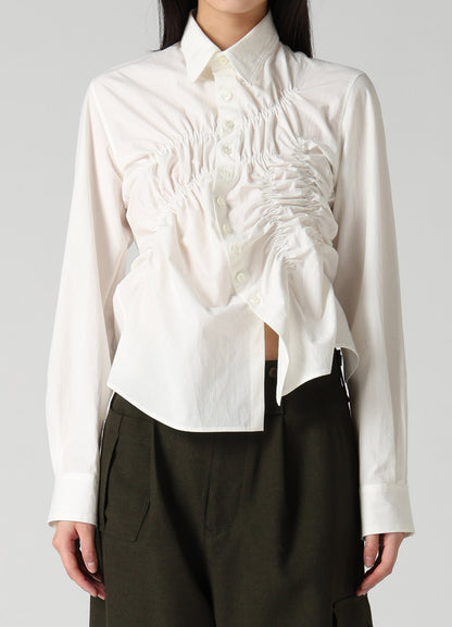 HARD-TWIST DOWNPROOF RANDOM GATHERED BLOUSE