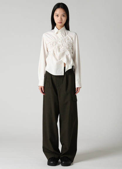 HARD-TWIST DOWNPROOF RANDOM GATHERED BLOUSE