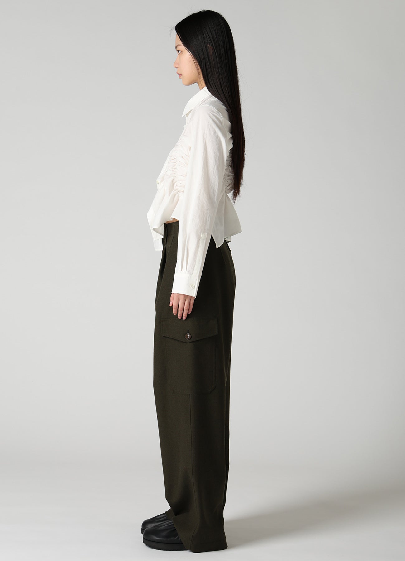 HARD-TWIST DOWNPROOF RANDOM GATHERED BLOUSE – THE SHOP YOHJI YAMAMOTO