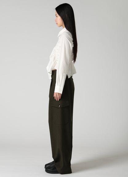 HARD-TWIST DOWNPROOF RANDOM GATHERED BLOUSE