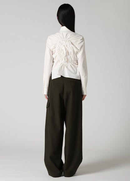 HARD-TWIST DOWNPROOF RANDOM GATHERED BLOUSE