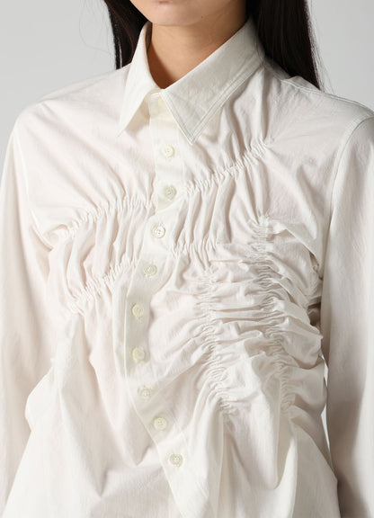 HARD-TWIST DOWNPROOF RANDOM GATHERED BLOUSE