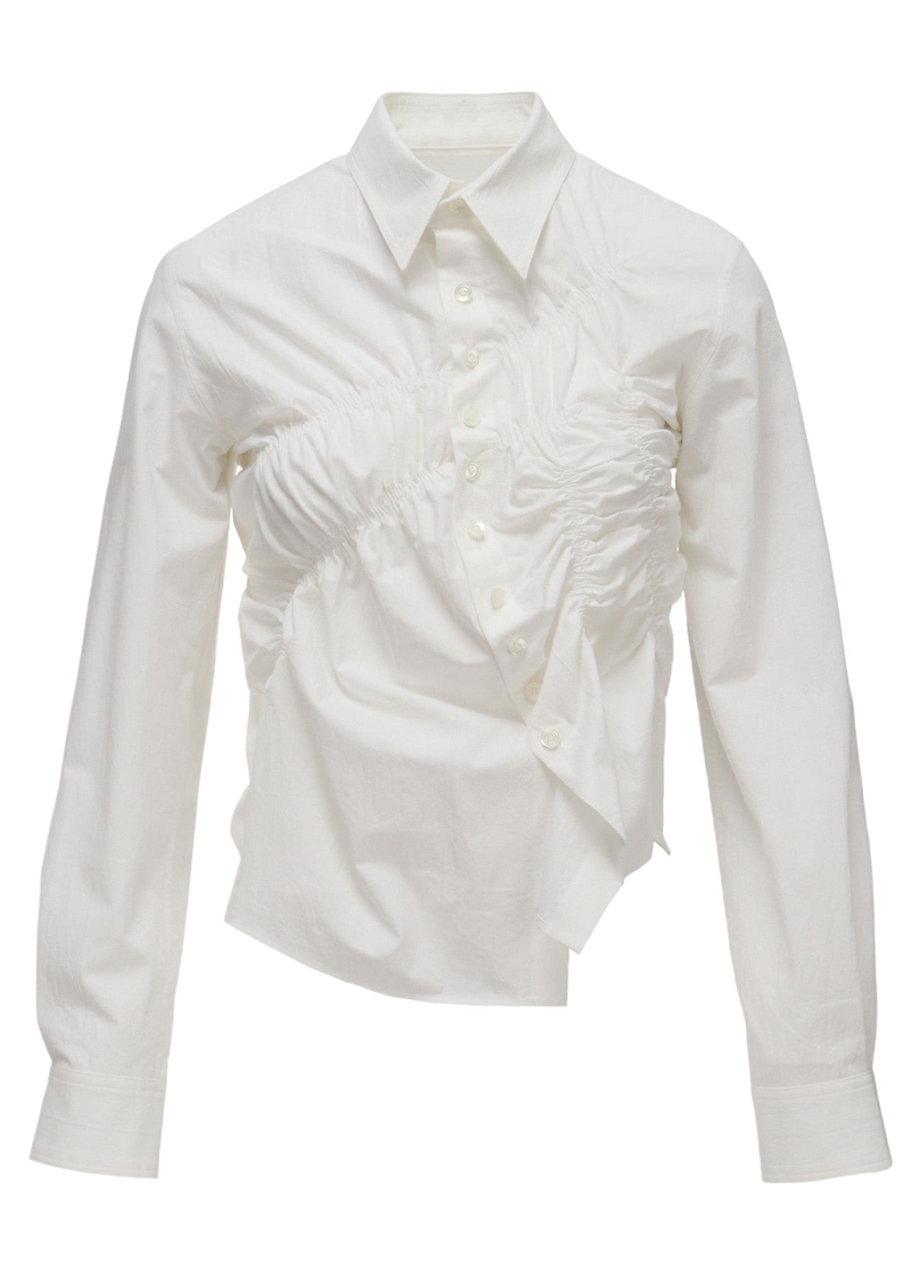 HARD-TWIST DOWNPROOF RANDOM GATHERED BLOUSE