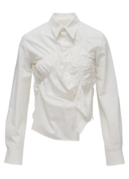 HARD-TWIST DOWNPROOF RANDOM GATHERED BLOUSE