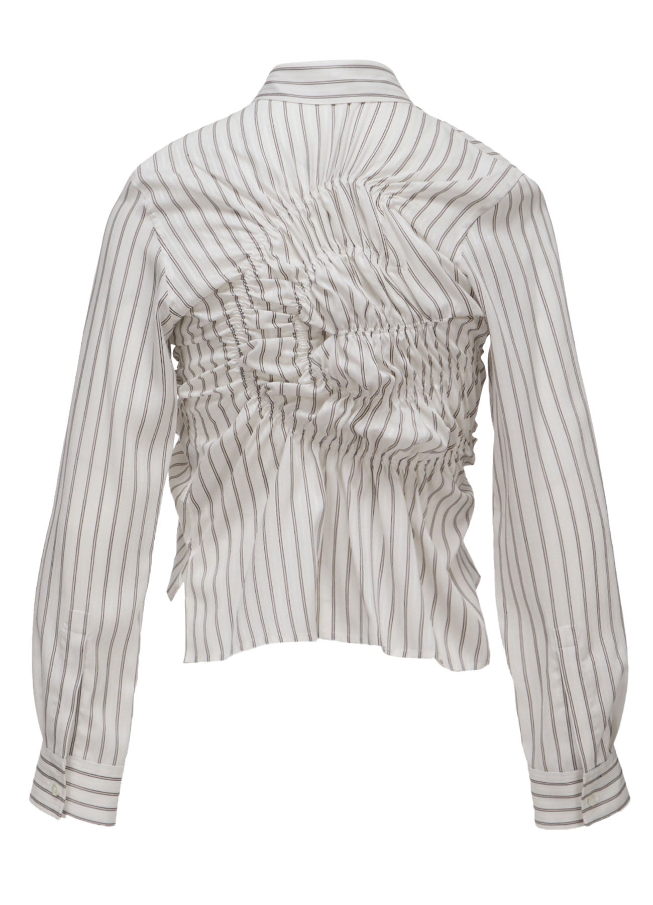 CUPRA STRIPE RANDOM GATHERED BLOUSE