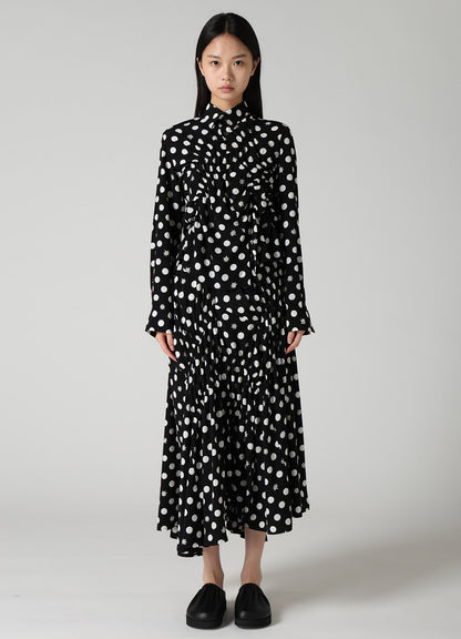 DOT FLOWER PRINT RANDOM GATHERED BLOUSE
