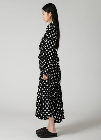DOT FLOWER PRINT RANDOM GATHERED BLOUSE