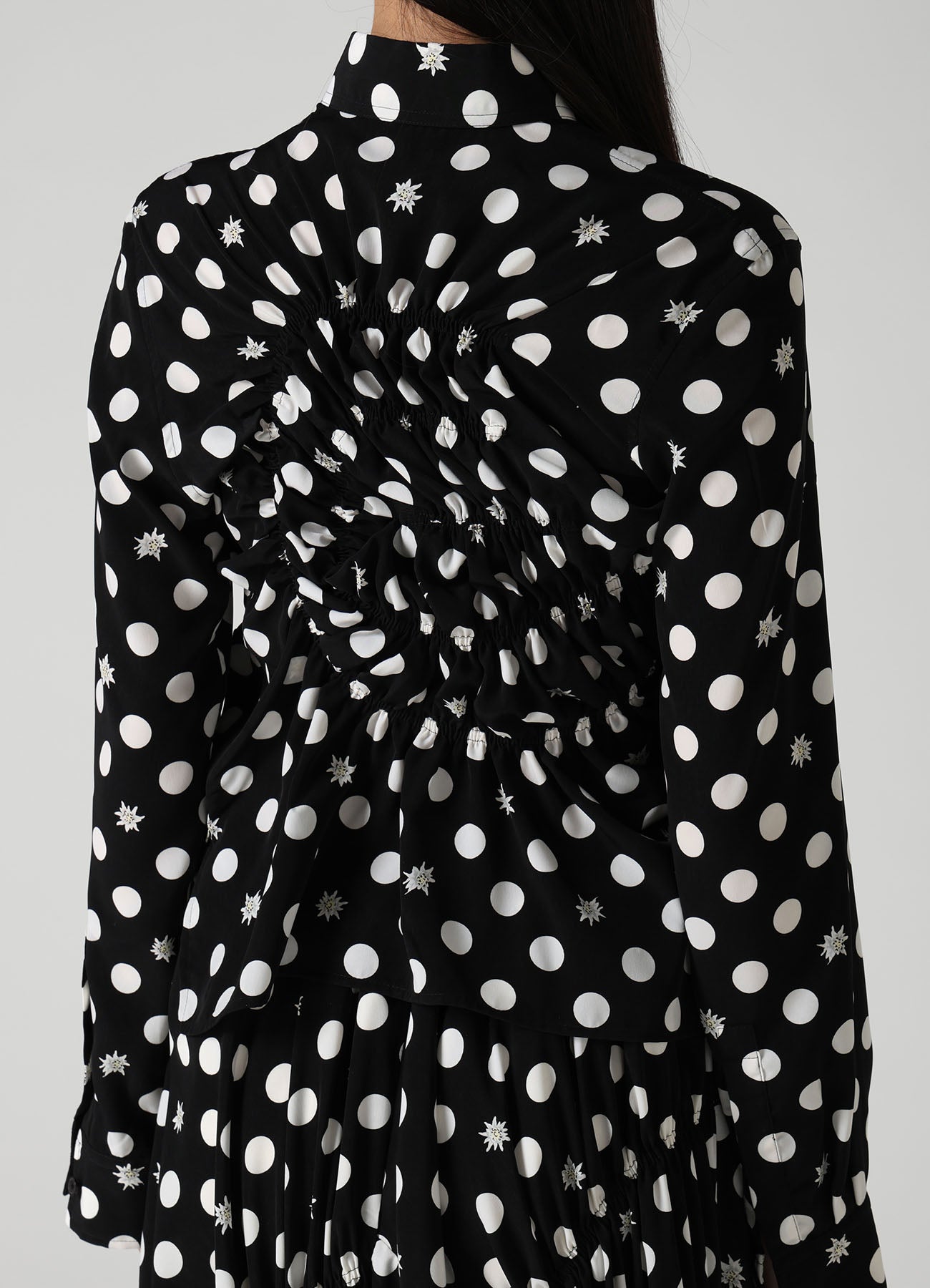 forformo 阪急別注　gathered dressy blouse dot DOT FLOWER PRINT RANDOM GATHERED BLOUSE – THE SHOP YOHJI YAMAMOTO