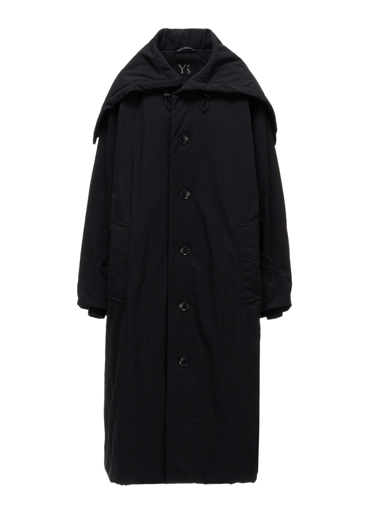 NYLON PADDED TASLAN OXFORD STAND HOODIE COAT