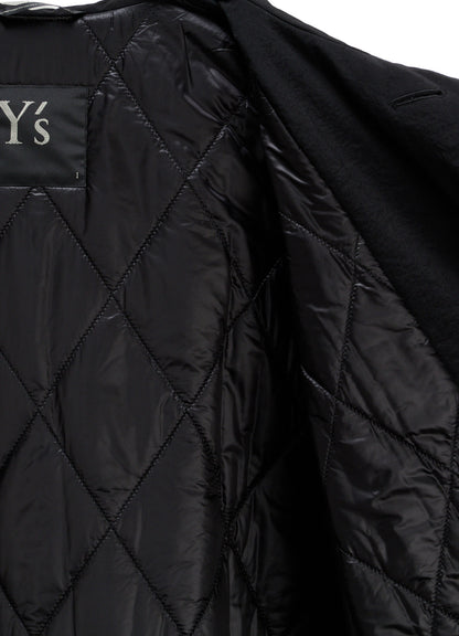 NYLON PADDED TASLAN OXFORD STAND HOODIE COAT