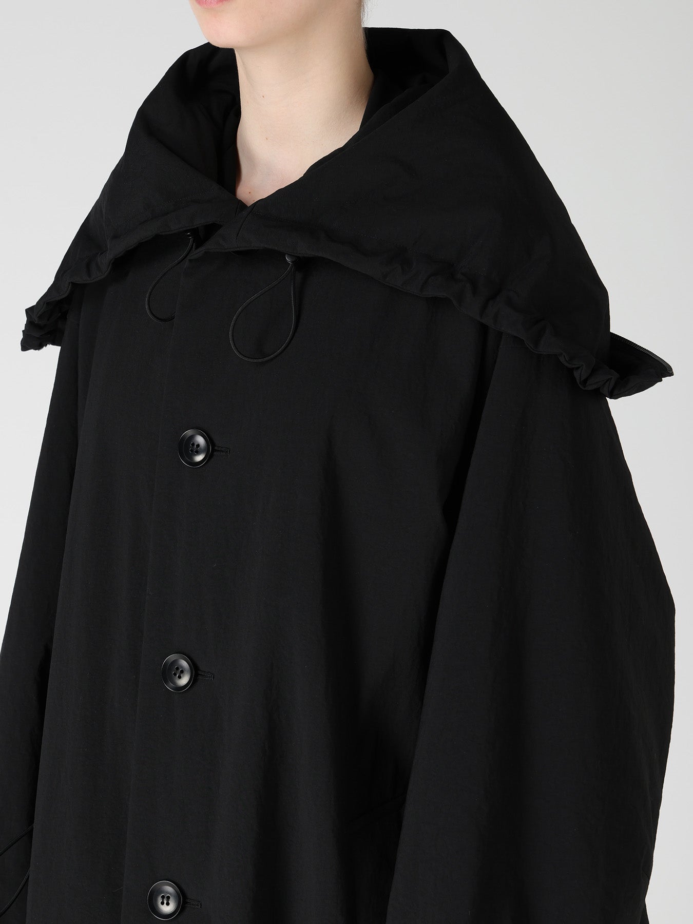 NYLON PADDED TASLAN OXFORD STAND HOODIE COAT – THE SHOP YOHJI YAMAMOTO