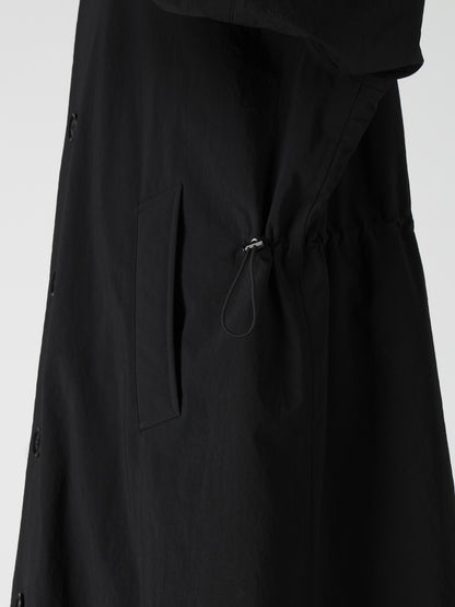NYLON PADDED TASLAN OXFORD STAND HOODIE COAT
