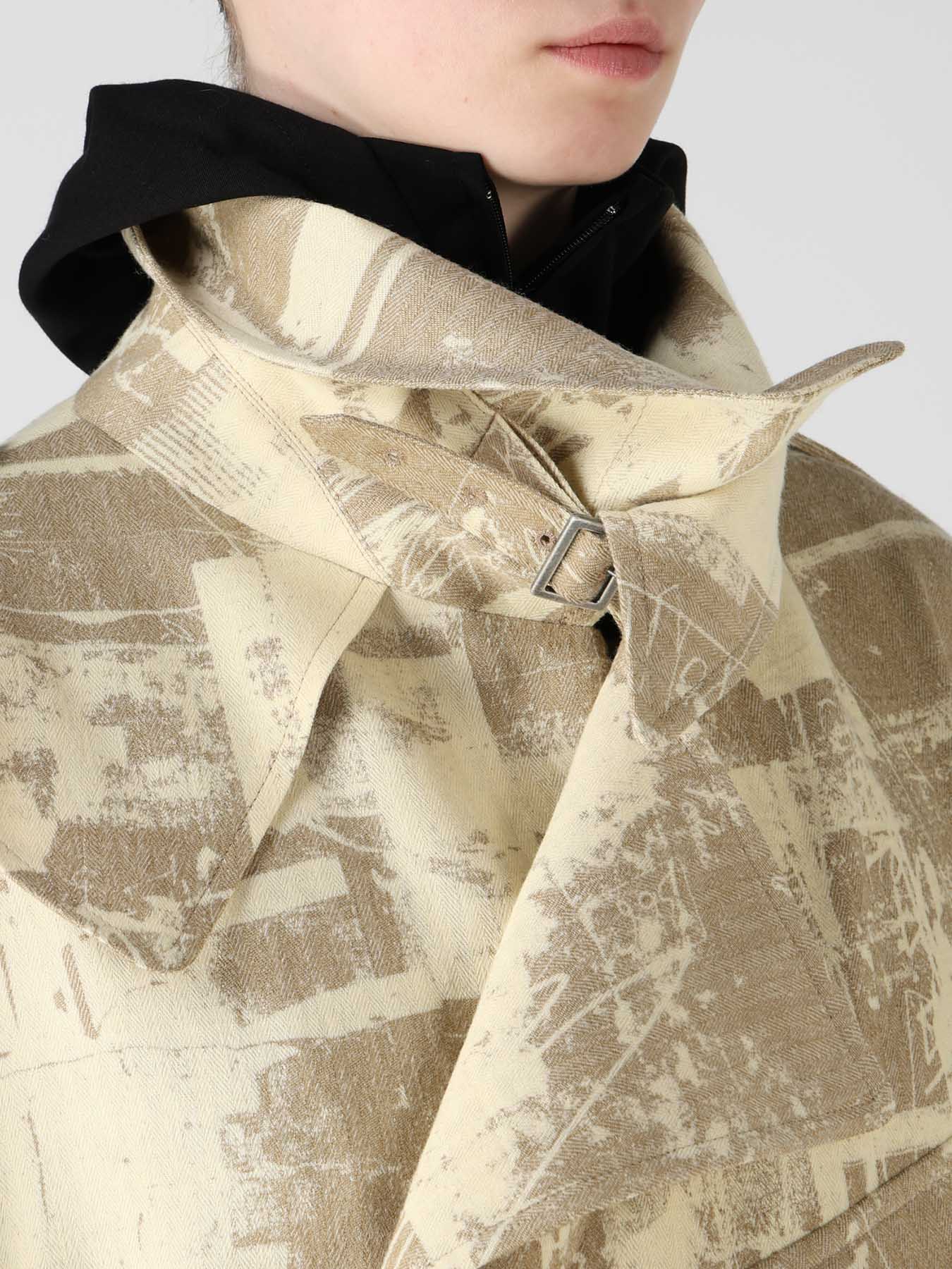 WOOL BLEND HERRINGBONE MOTO COAT