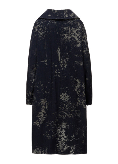 DENIM JACQUARD ARRANGED SLEEVE COAT