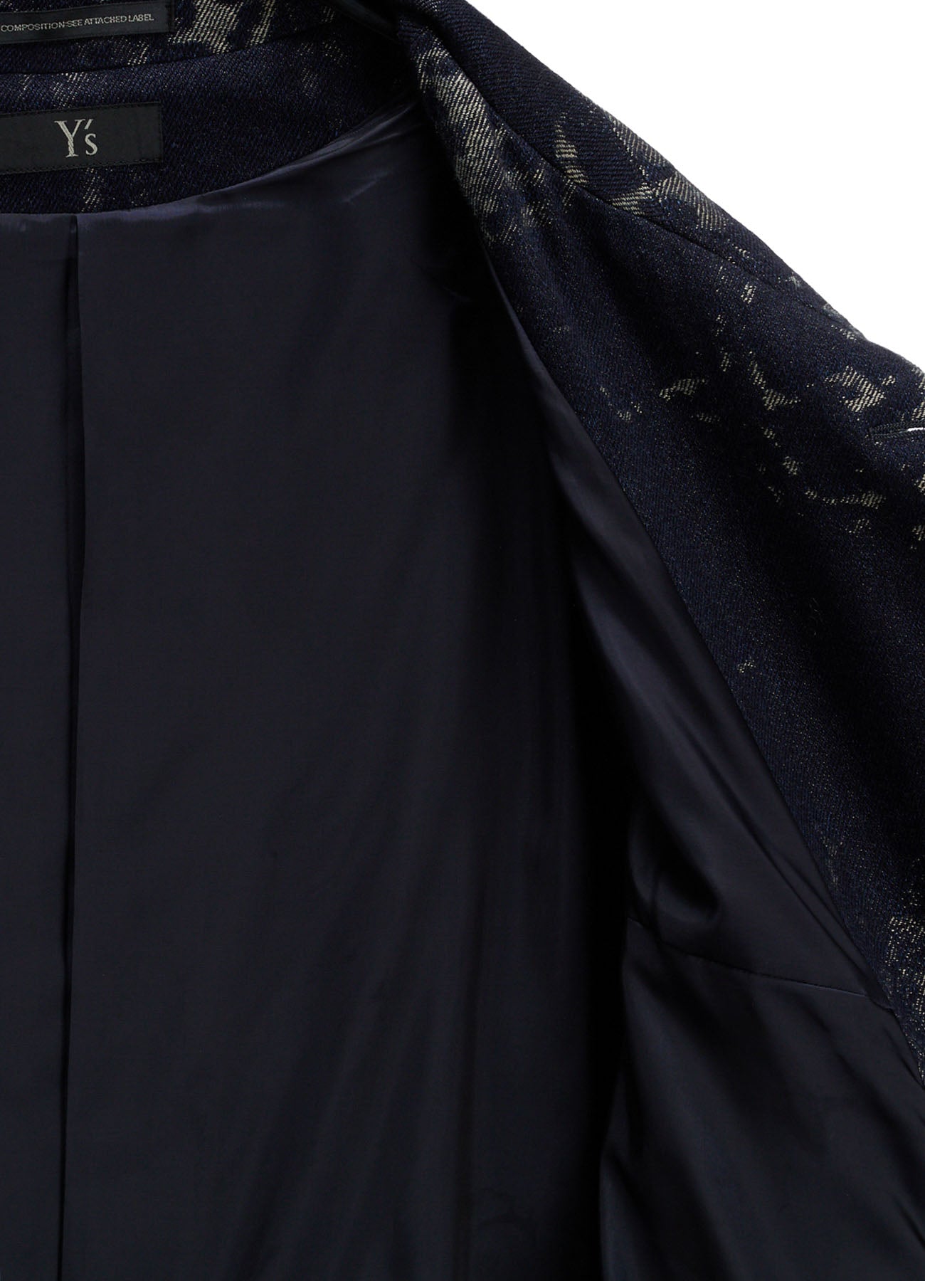 DENIM JACQUARD ARRANGED SLEEVE COAT