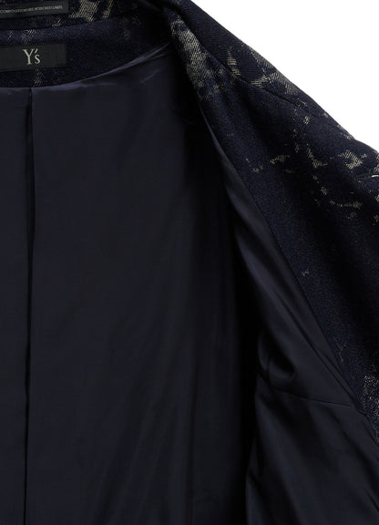 DENIM JACQUARD ARRANGED SLEEVE COAT