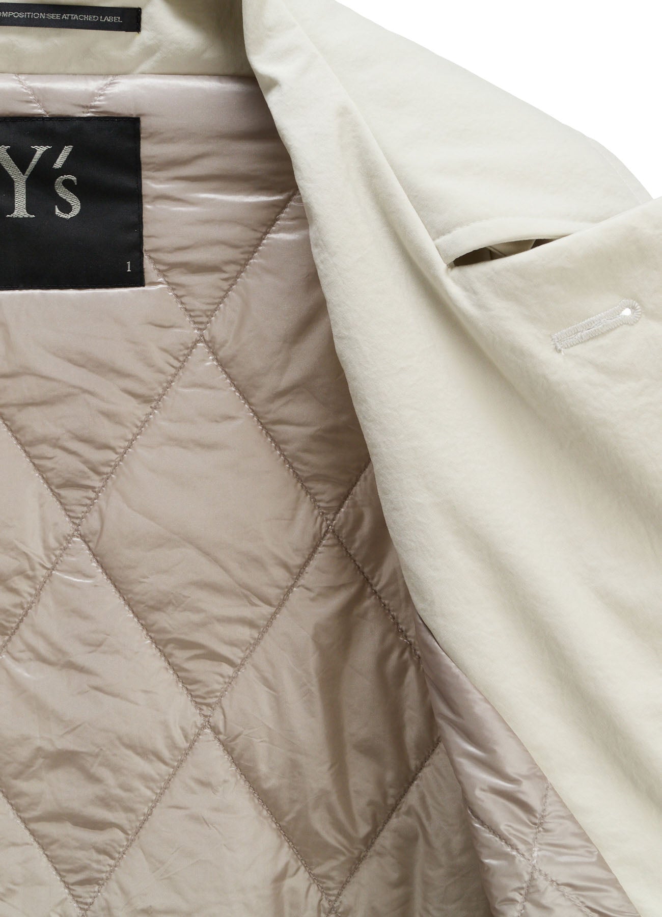 NYLON PADDED TASLAN OXFORD ARRANGED 3/4 SLEEVE COAT