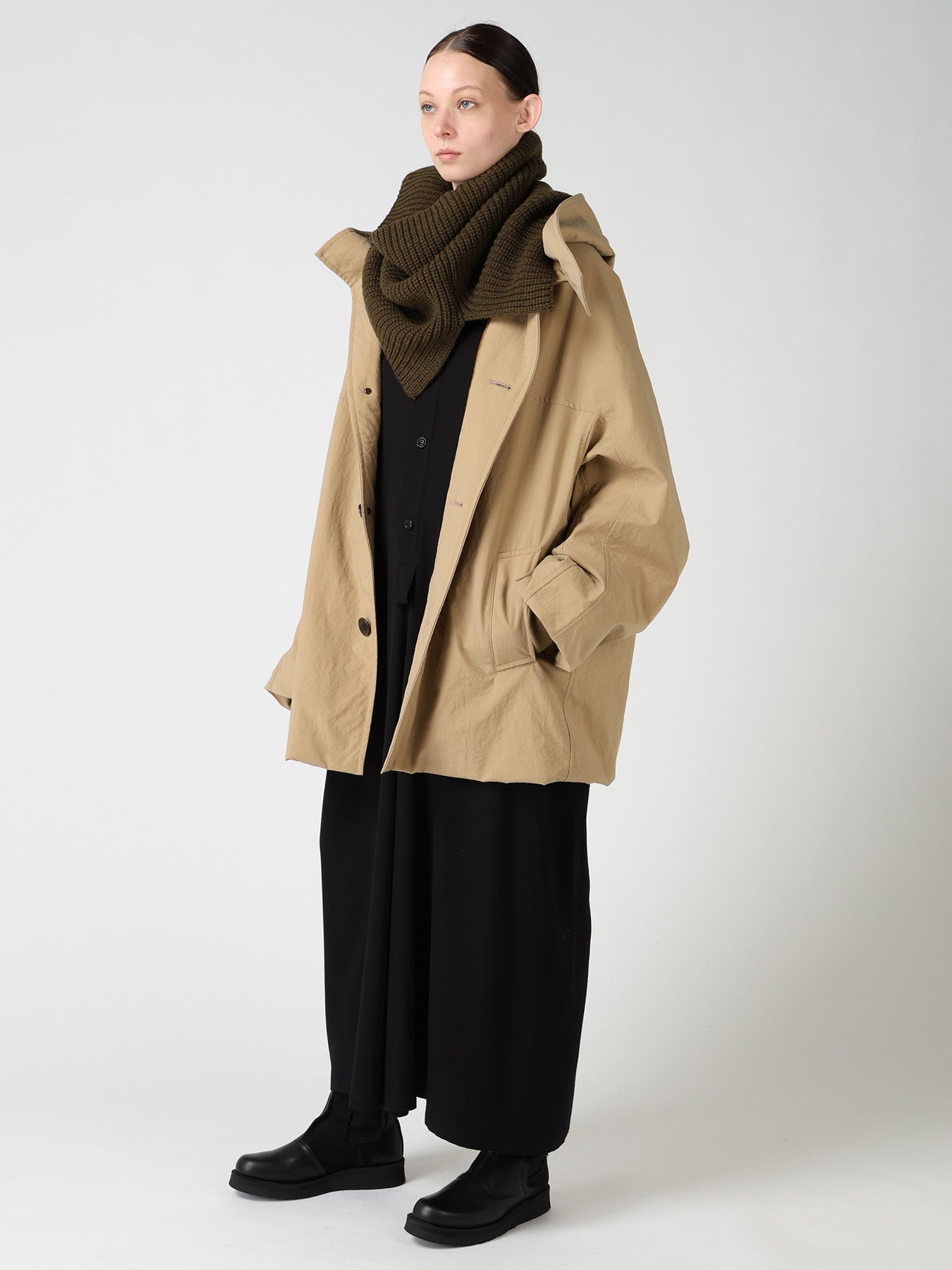 NYLON PADDED TASLAN OXFORD HOODED SHORT COAT – THE SHOP YOHJI YAMAMOTO