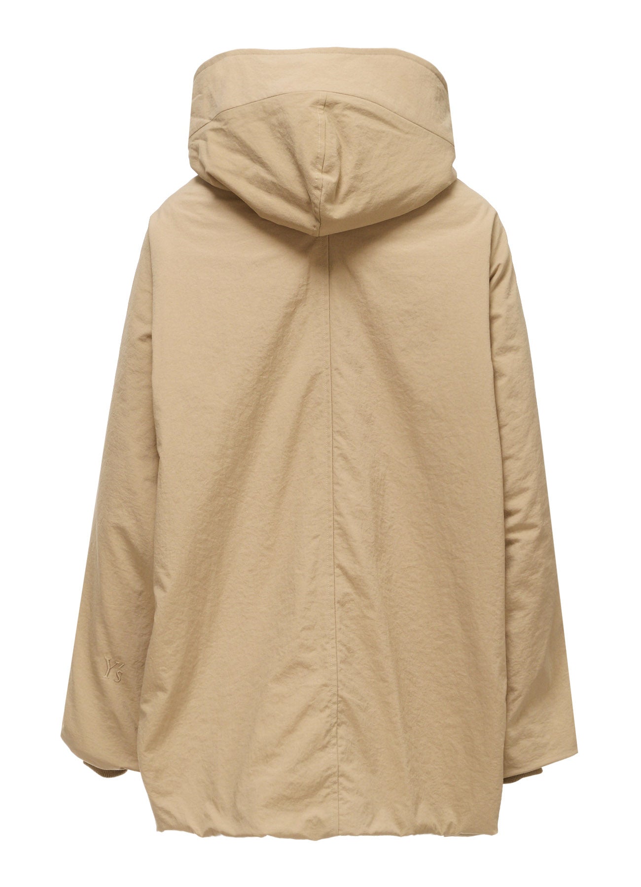 NYLON PADDED TASLAN OXFORD HOODED SHORT COAT