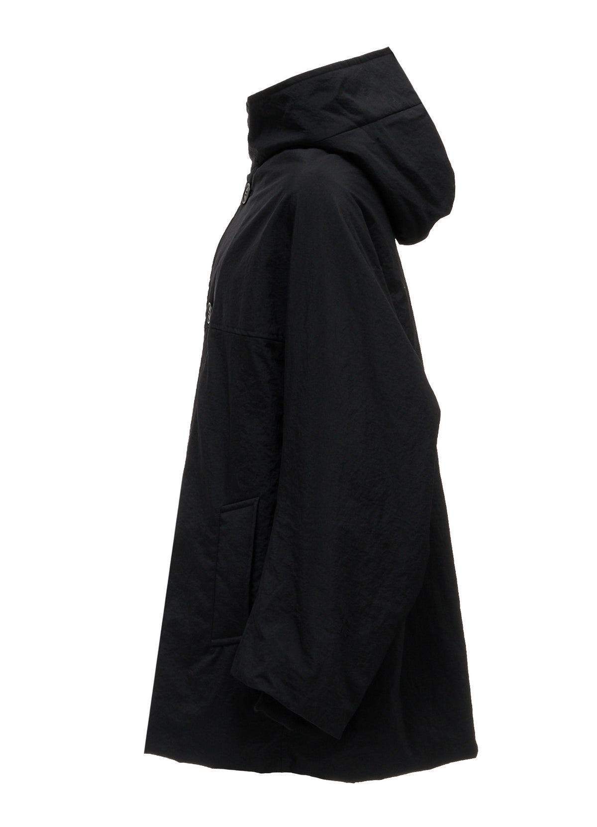 NYLON PADDED TASLAN OXFORD HOODED SHORT COAT