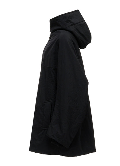 NYLON PADDED TASLAN OXFORD HOODED SHORT COAT