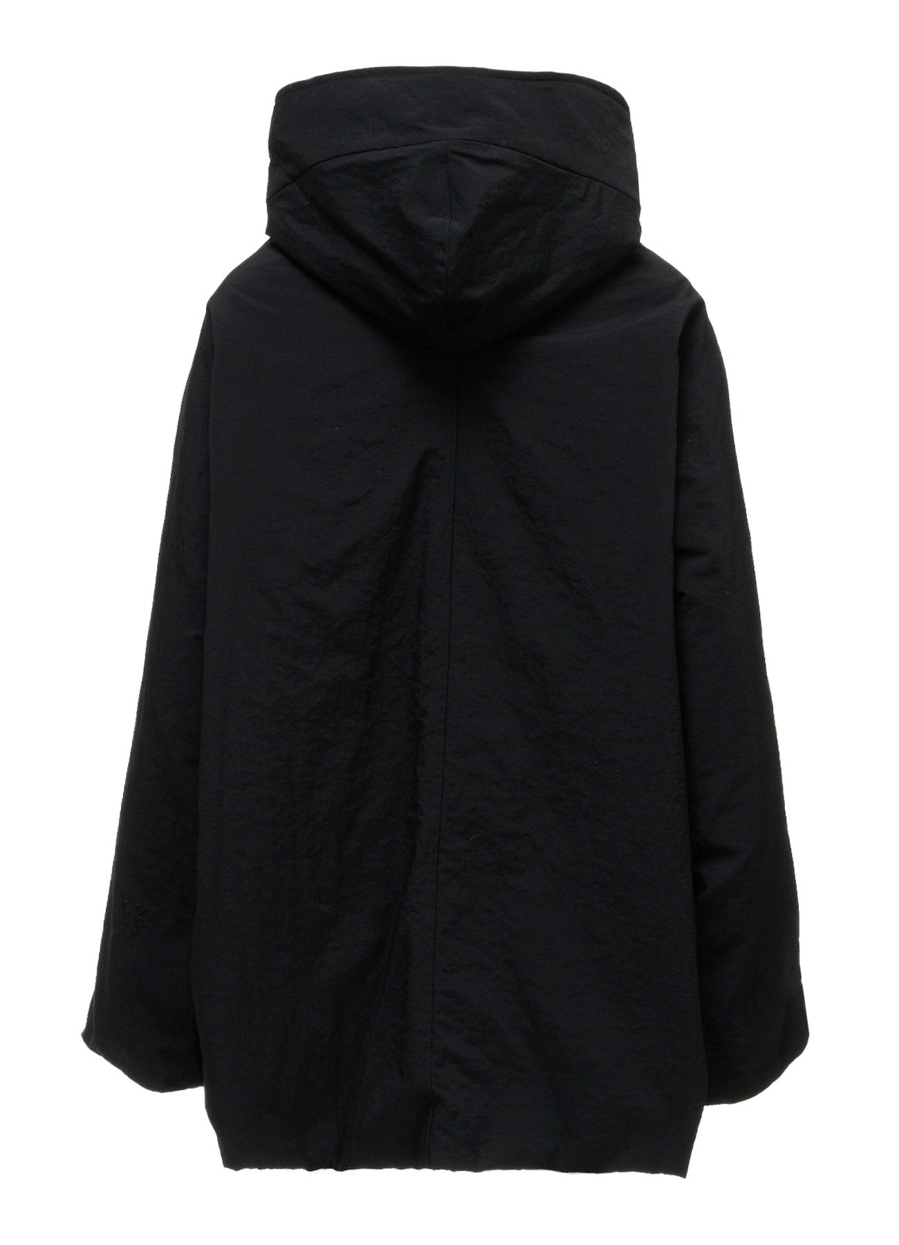 NYLON PADDED TASLAN OXFORD HOODED SHORT COAT