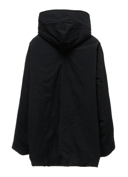 NYLON PADDED TASLAN OXFORD HOODED SHORT COAT
