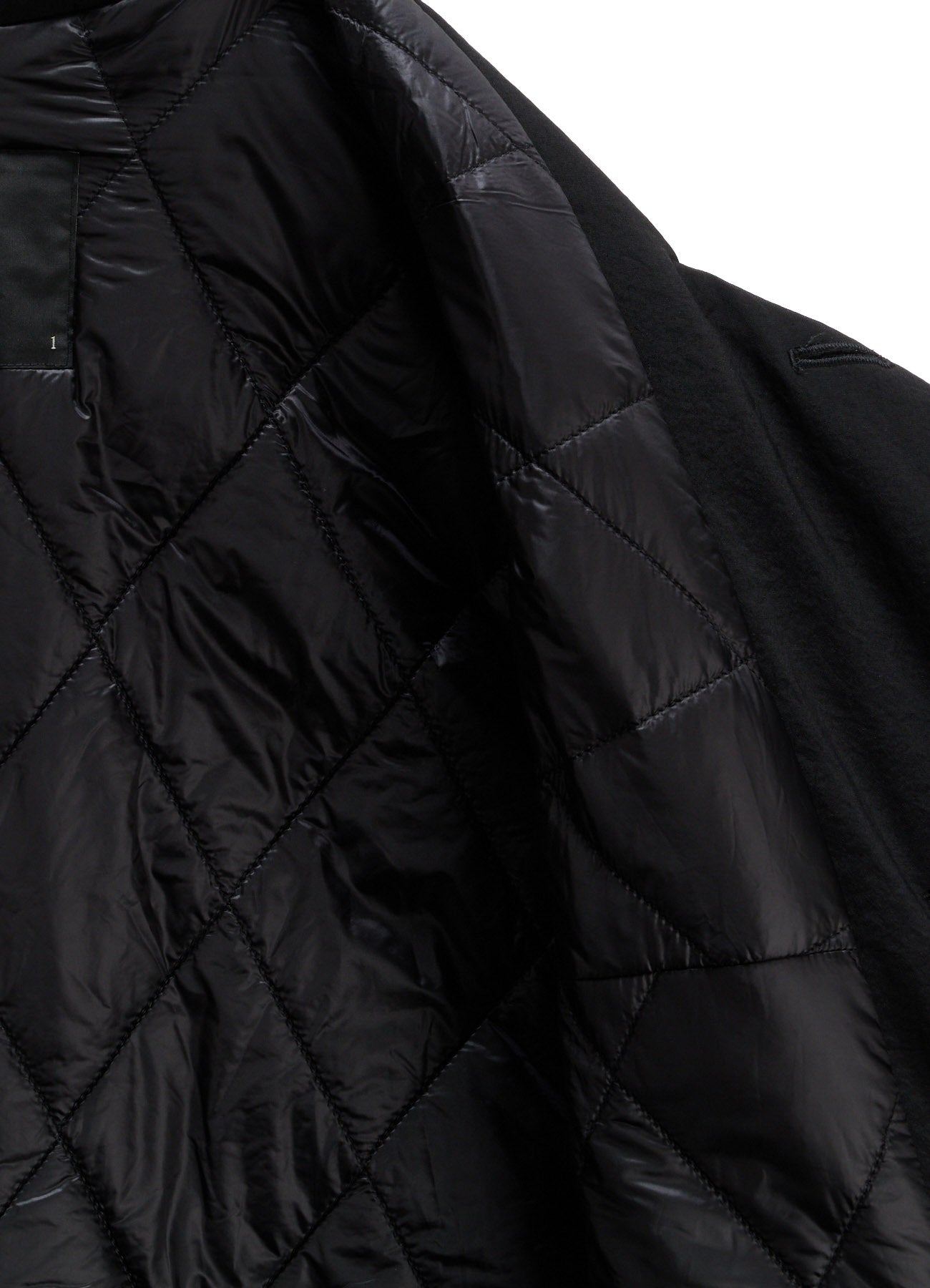 NYLON PADDED TASLAN OXFORD HOODED SHORT COAT