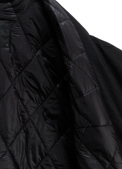 NYLON PADDED TASLAN OXFORD HOODED SHORT COAT