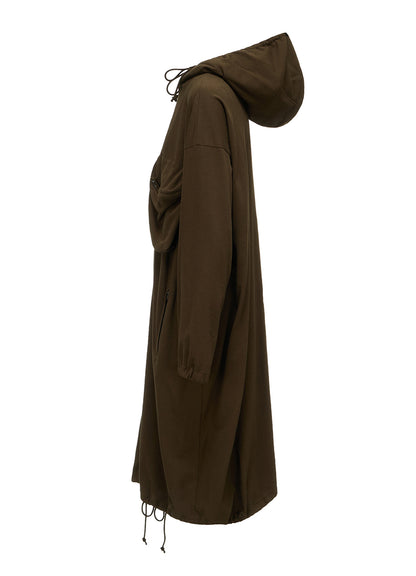 COTTON INLAY ZIPPER POCKET COAT