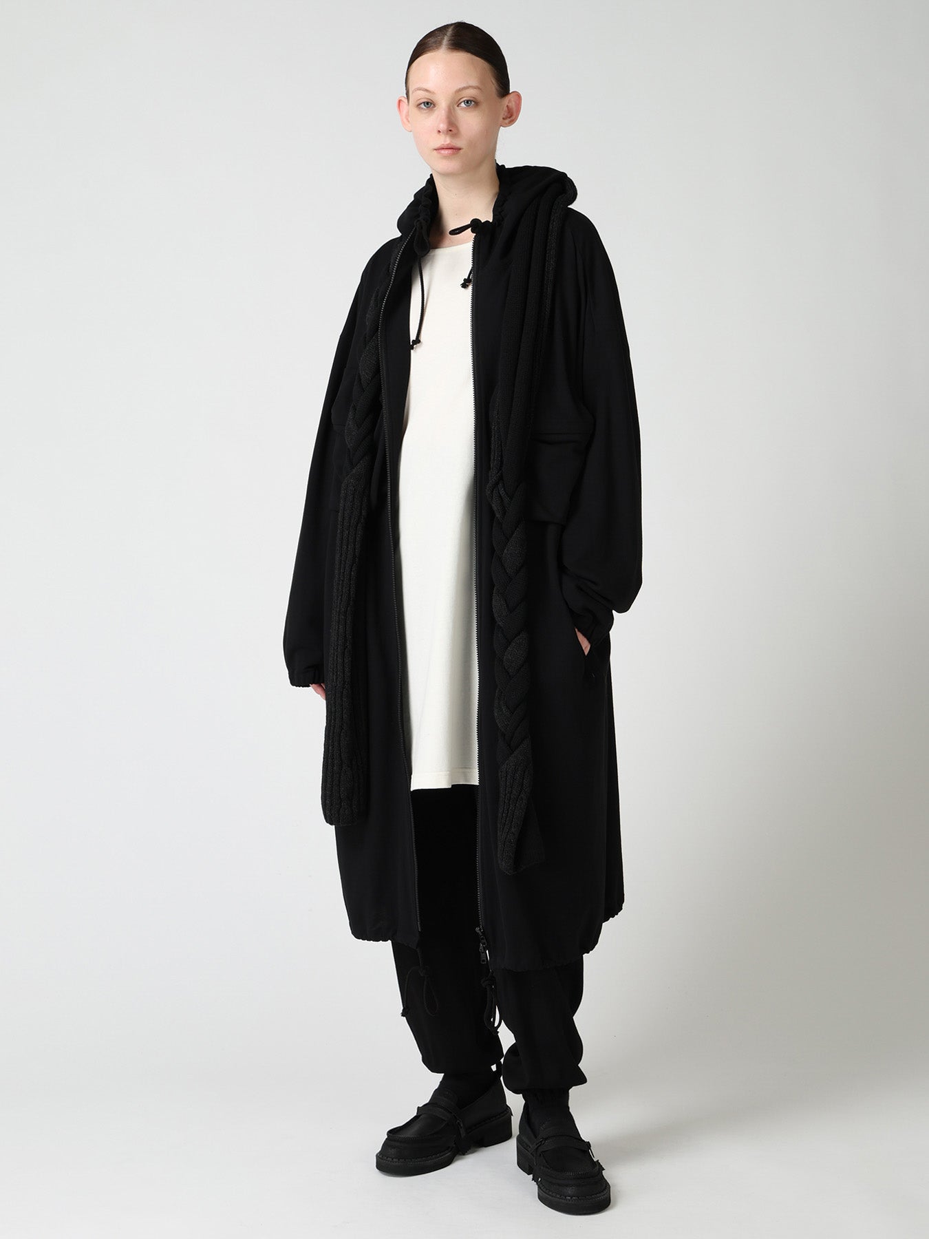 COTTON INLAY ZIPPER POCKET COAT