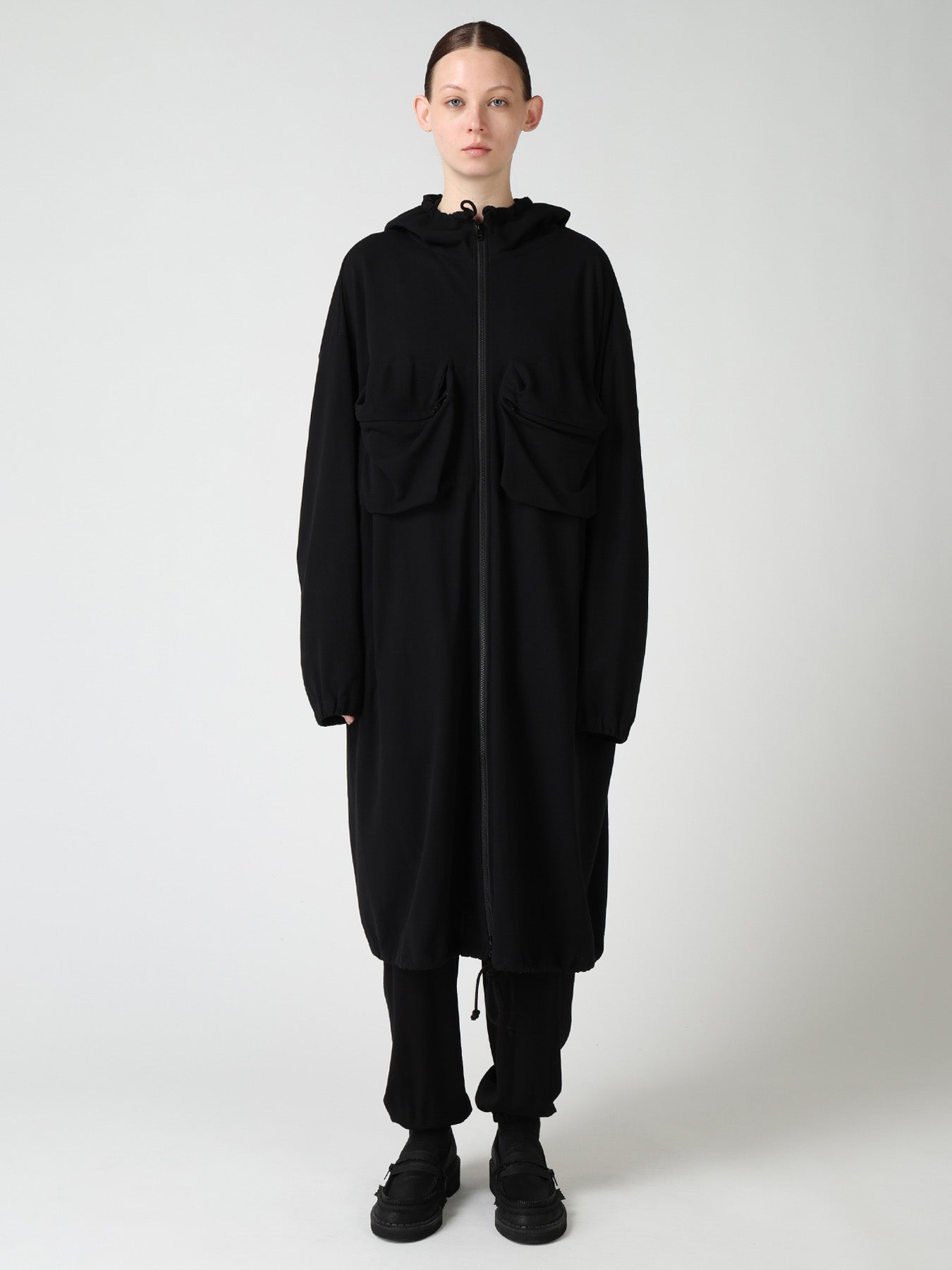 COTTON INLAY ZIPPER POCKET COAT