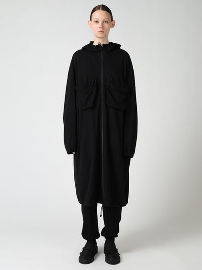 COTTON INLAY ZIPPER POCKET COAT