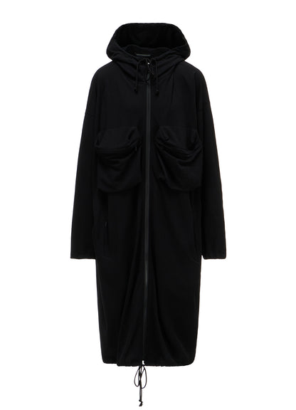COTTON INLAY ZIPPER POCKET COAT