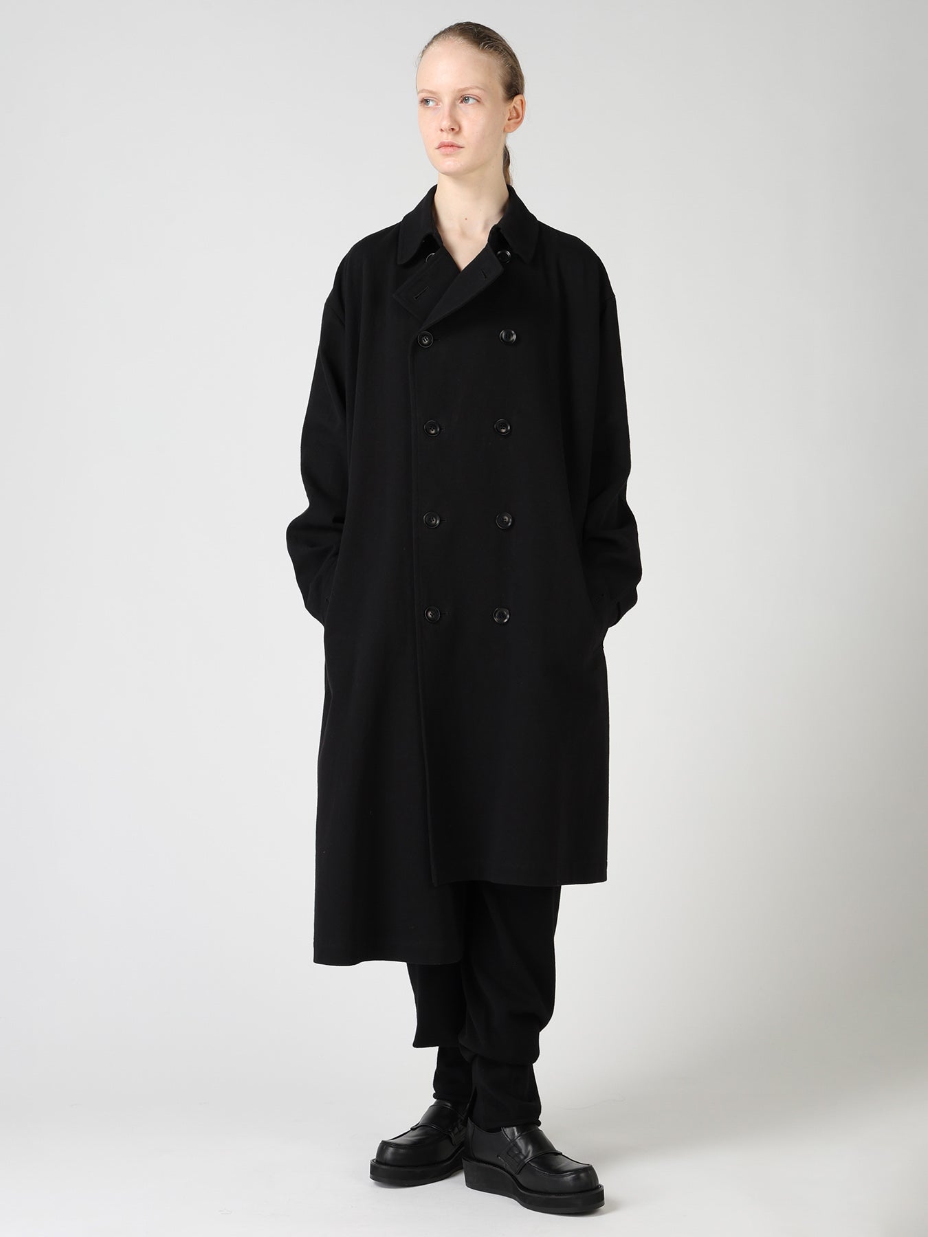 COTTON FLAX ASYMMETRIC TRENCH COAT