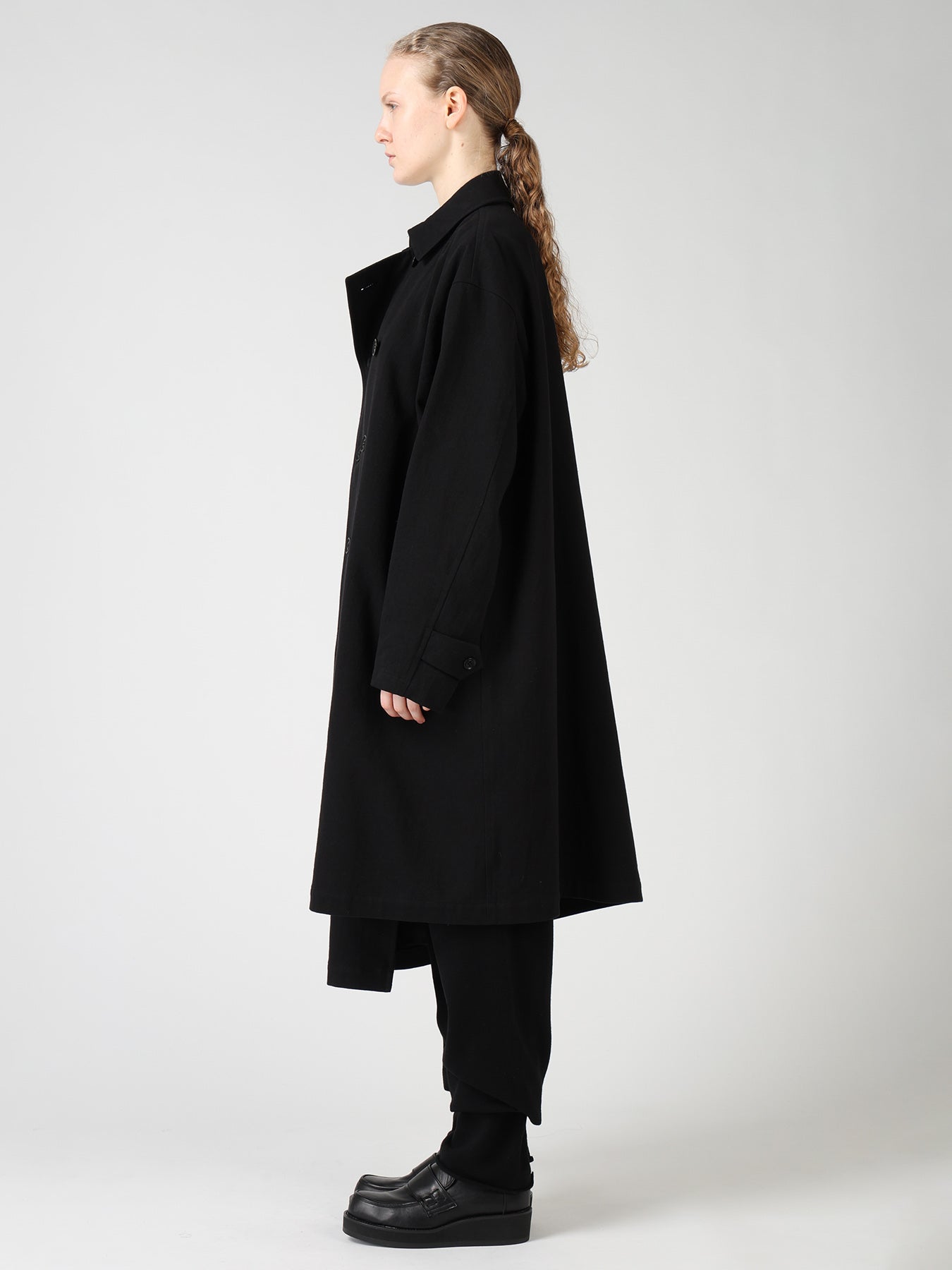 COTTON FLAX ASYMMETRIC TRENCH COAT – THE SHOP YOHJI YAMAMOTO