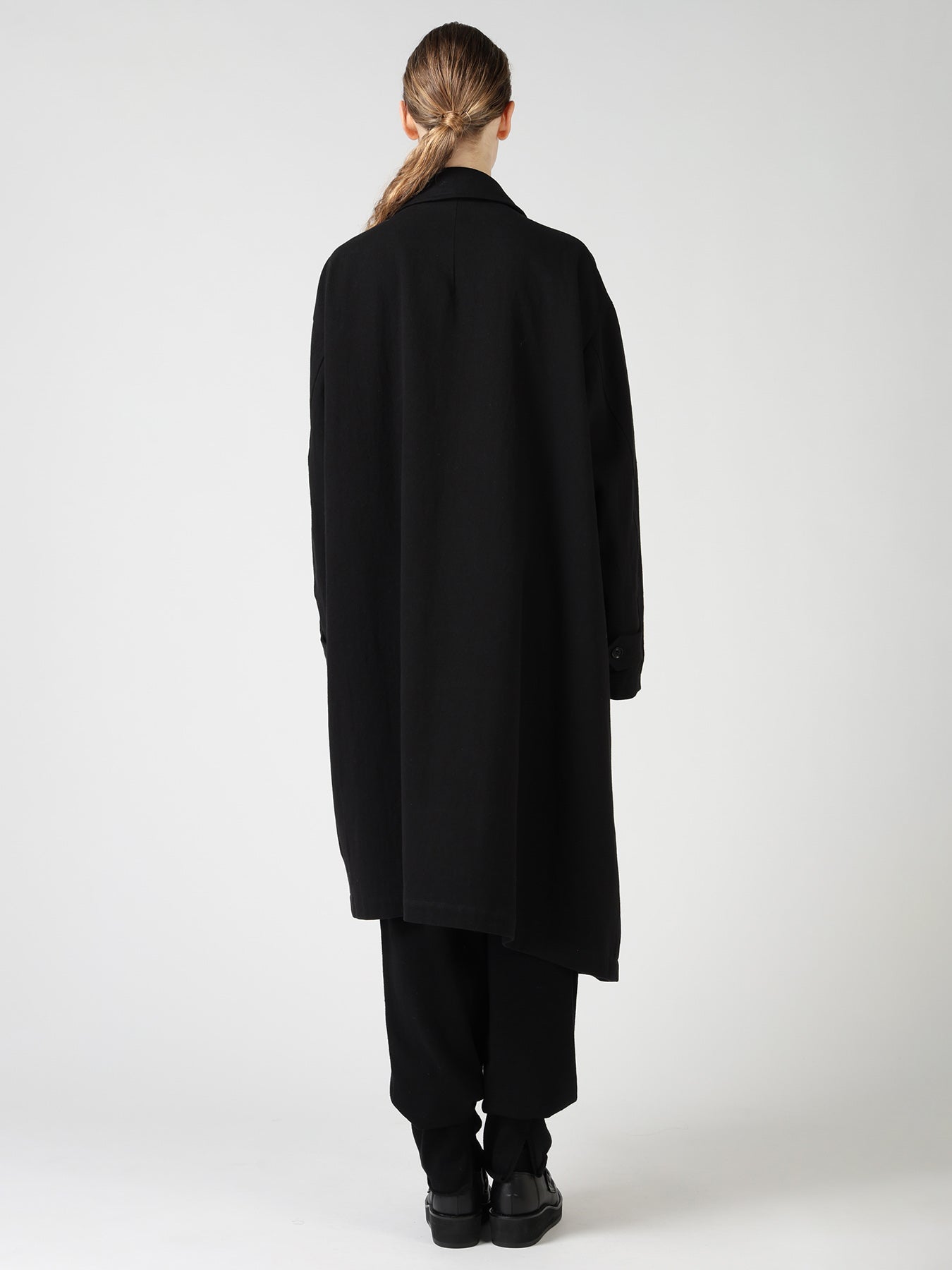 COTTON FLAX ASYMMETRIC TRENCH COAT